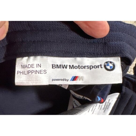 BMW Motorsport Cap Hat Snapback Adjustable Fit Stripe White Red Blue Navy - Picture 9 of 9